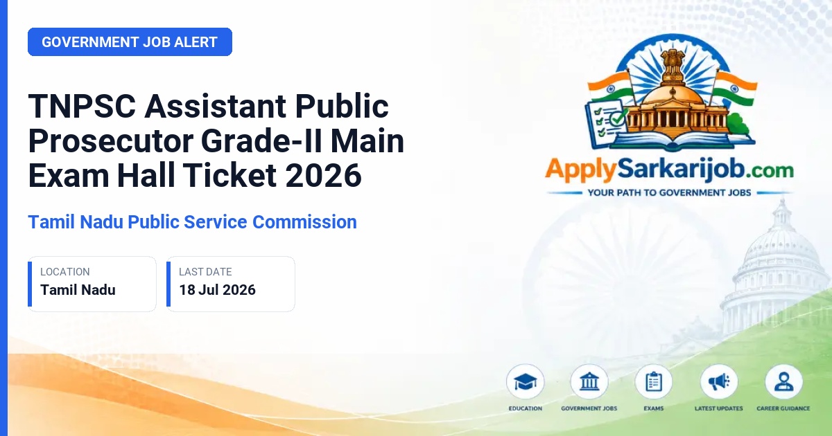 Tamil Nadu Public Service Commission (TNPSC) - Assistant Public Prosecutor Grade-II Official Notification Poster & Schedule