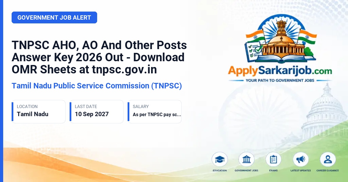 Tamil Nadu Public Service Commission (TNPSC) - AAO, AHO, Agricultural Officer, and Horticultural Officer Official Notification Poster & Schedule