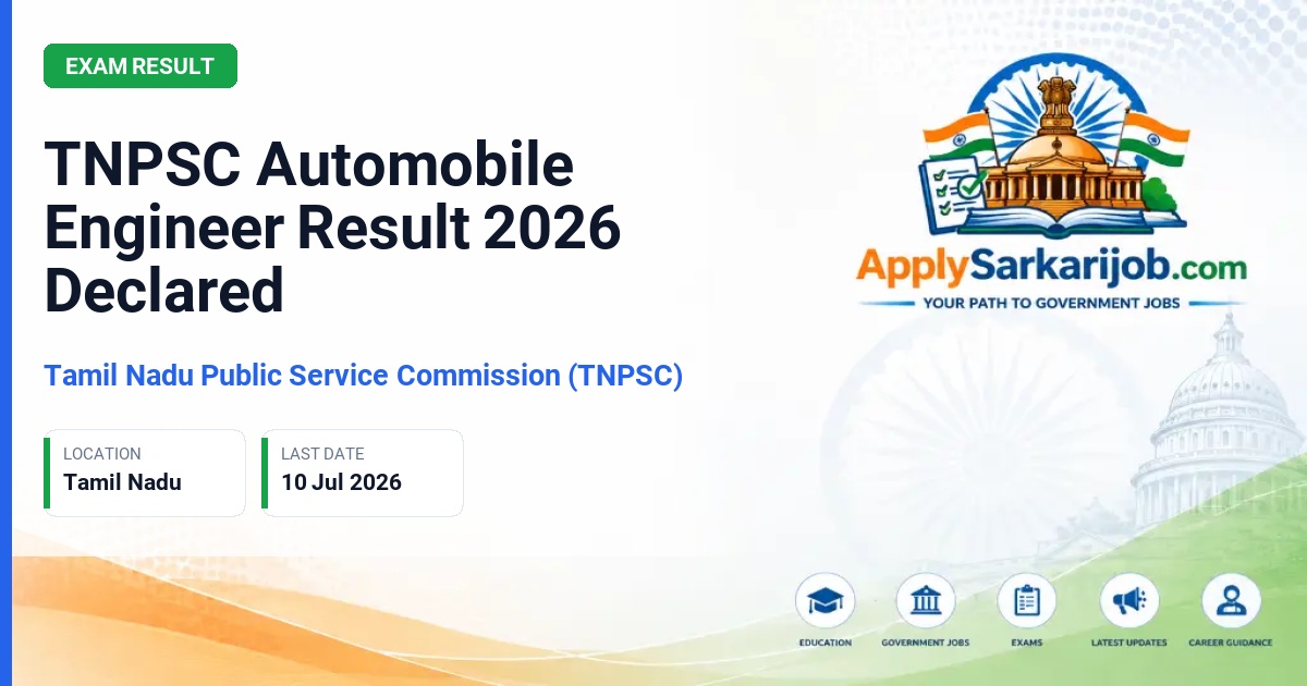 Tamil Nadu Public Service Commission (TNPSC) - Automobile Engineer and Other Posts Official Notification Poster & Schedule