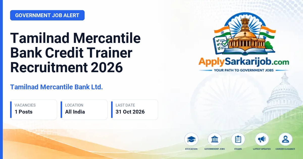 Tamilnad Mercantile Bank Ltd. - Credit Trainer Official Notification Poster & Schedule