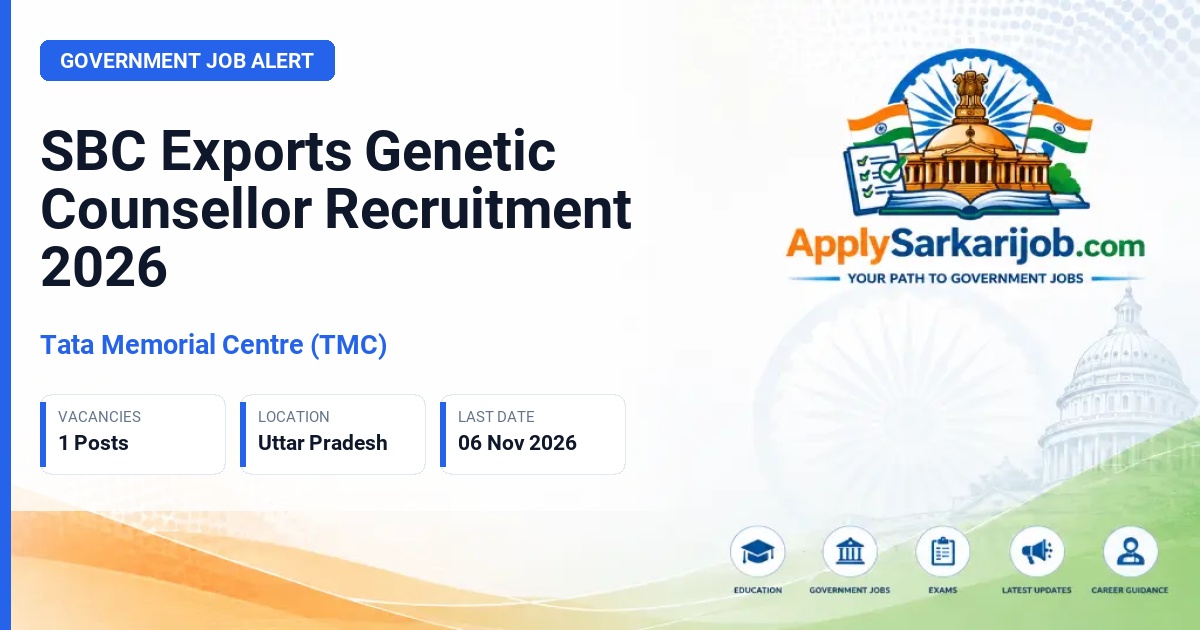 Tata Memorial Centre (TMC) - Genetic Counsellor Official Notification Poster & Schedule