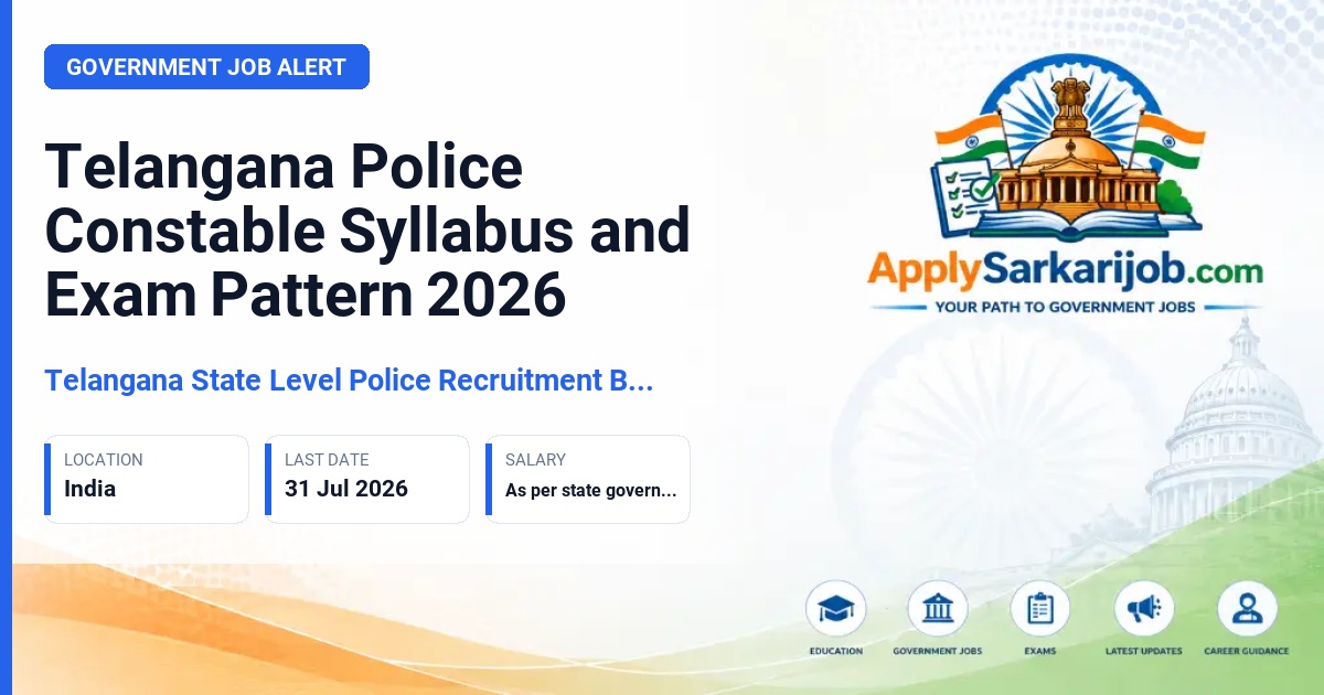 Telangana State Level Police Recruitment Board (TSLPRB) - Police Constable Official Notification Poster & Schedule