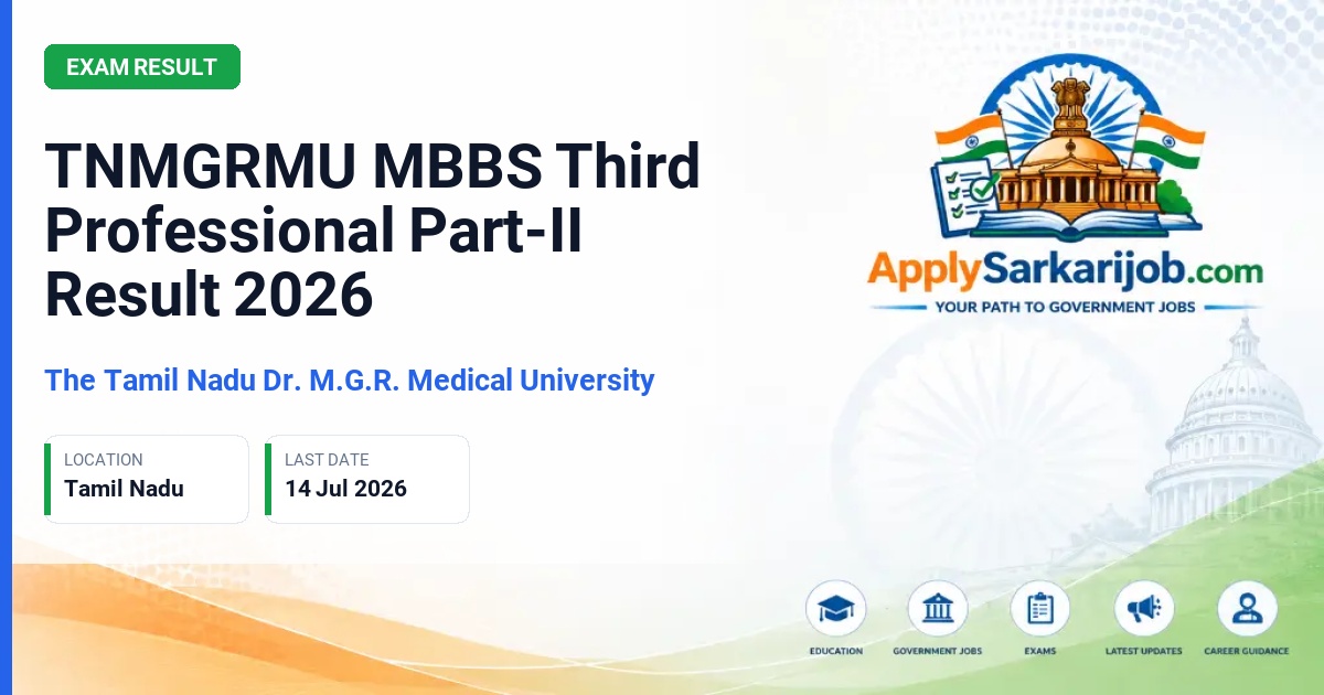 Tamil Nadu Dr. M.G.R. Medical University - MBBS Third Professional Part-II Official Notification Poster & Schedule