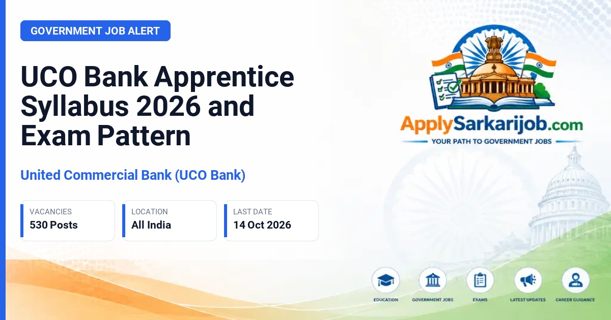 United Commercial Bank (UCO Bank) - Apprentice Official Notification Poster & Schedule