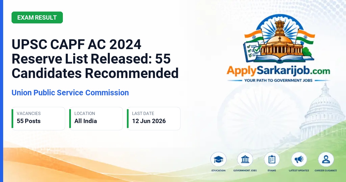 Union Public Service Commission (UPSC) - Assistant Commandant (AC) Official Notification Poster & Schedule