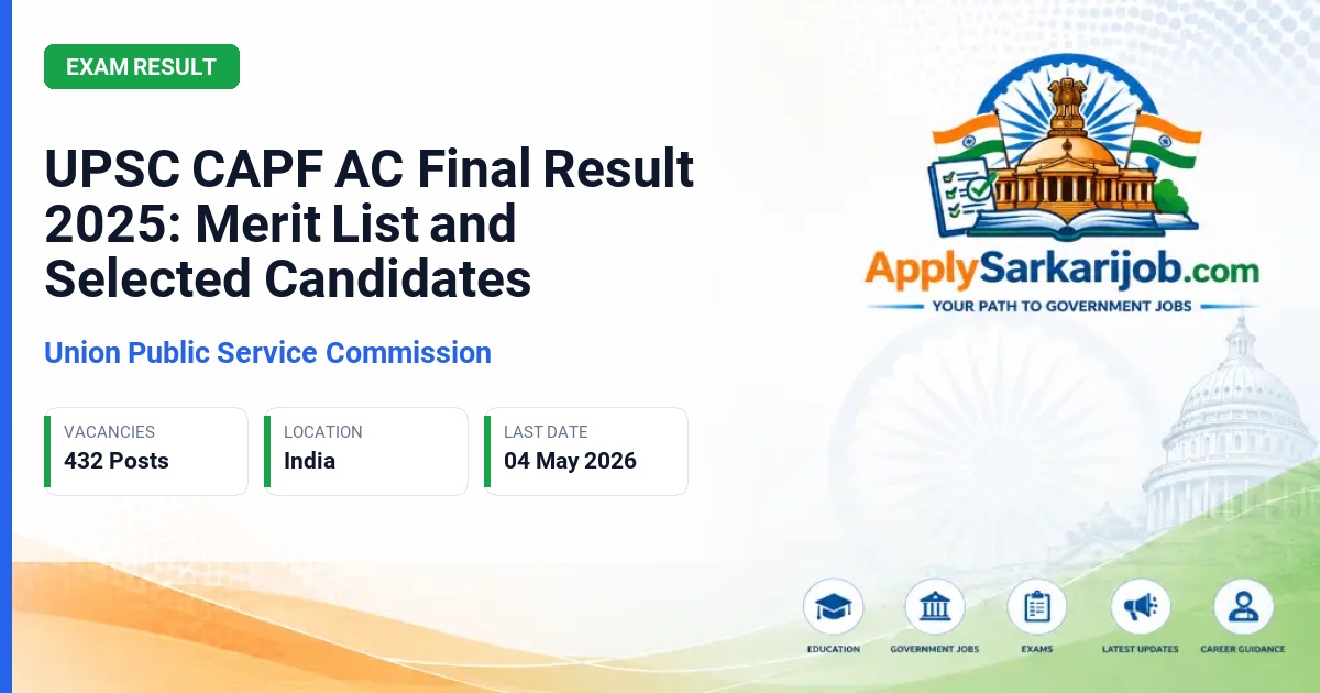 Union Public Service Commission (UPSC) - Assistant Commandant (Group A) Official Notification Poster & Schedule