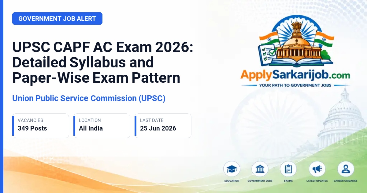 Union Public Service Commission (UPSC) - Assistant Commandant (AC) Official Notification Poster & Schedule