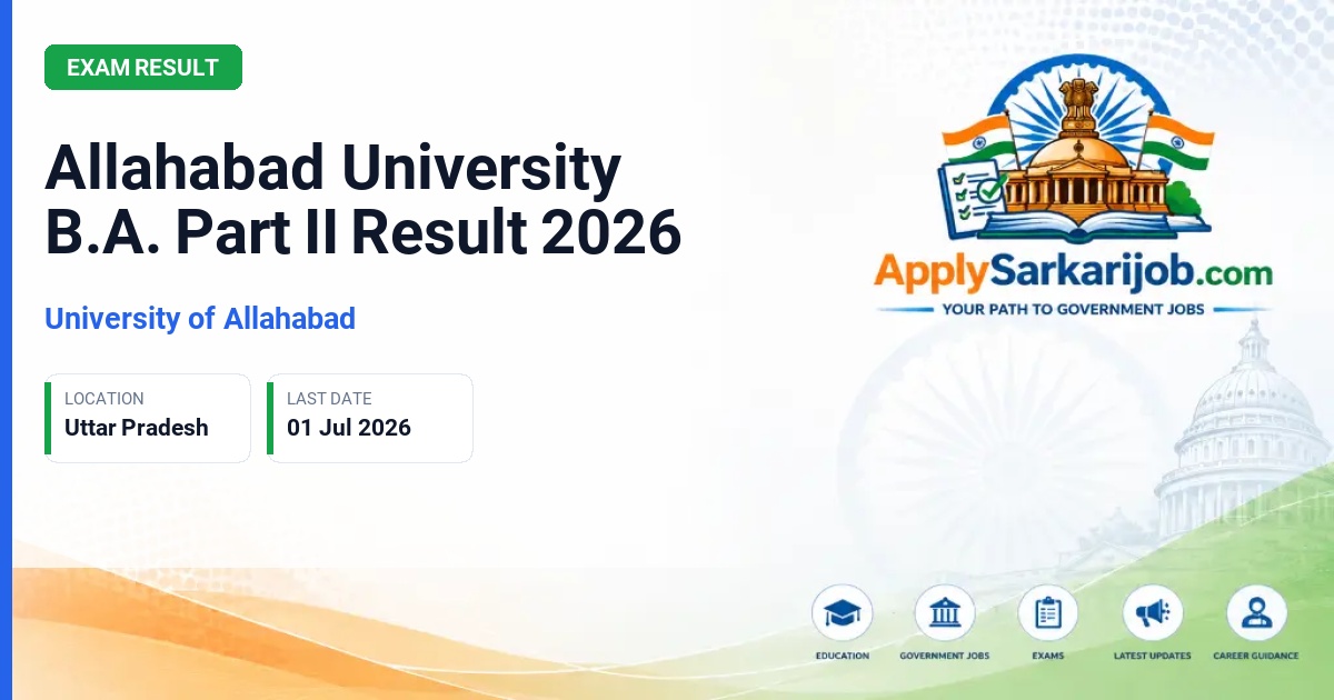 University of Allahabad - Allahabad University B.A. Part II Result 2026 Official Notification Poster & Schedule