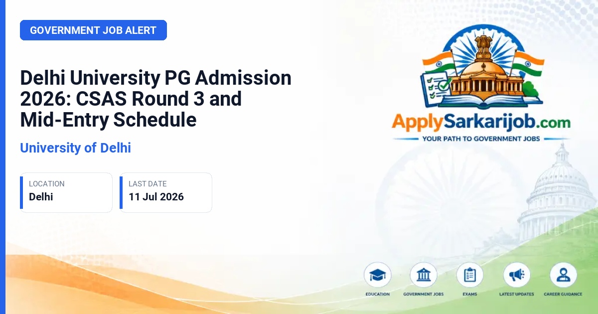 University of Delhi (DU) - Postgraduate Admissions 2026 Official Notification Poster & Schedule