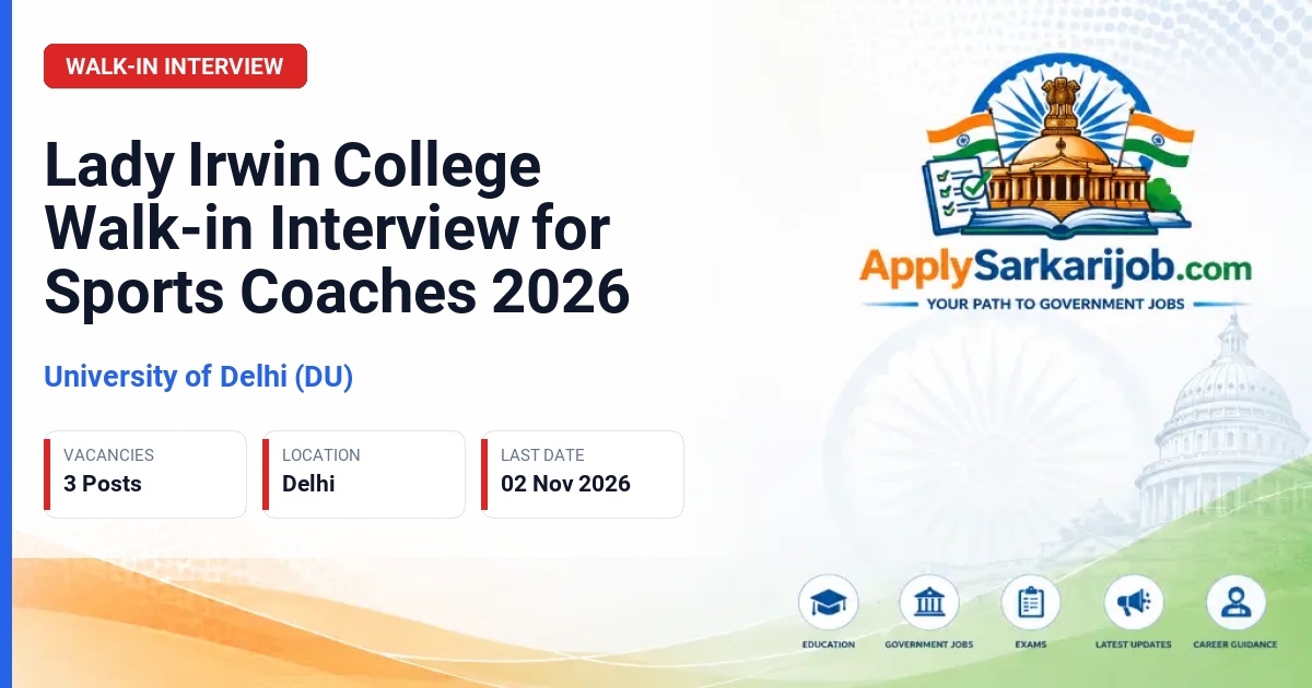 University of Delhi (DU) - Coach Official Notification Poster & Schedule