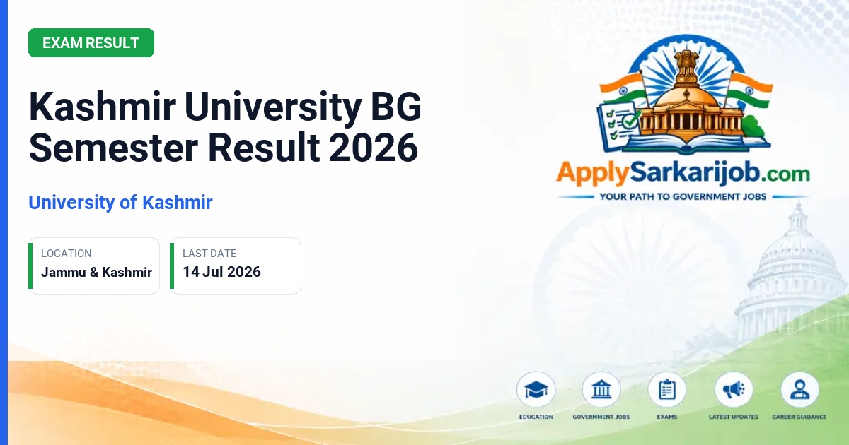 Kashmir University - Kashmir University BG Semester Result 2026 Official Notification Poster & Schedule