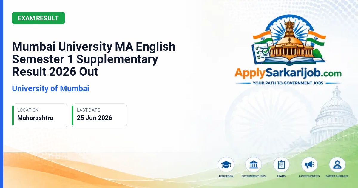 University of Mumbai - MA English Semester 1 (Supplementary) Official Notification Poster & Schedule