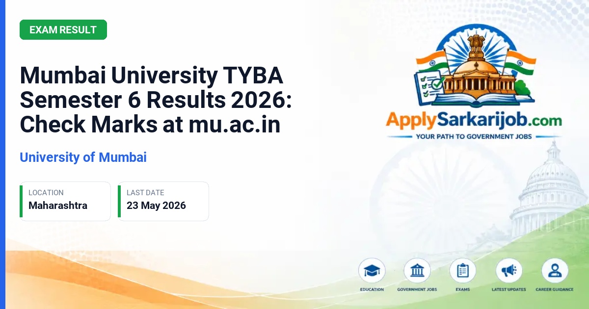 University of Mumbai - Mumbai University TYBA Semester 6 Results 2026: Check Marks at mu.ac.in Official Notification Poster & Schedule