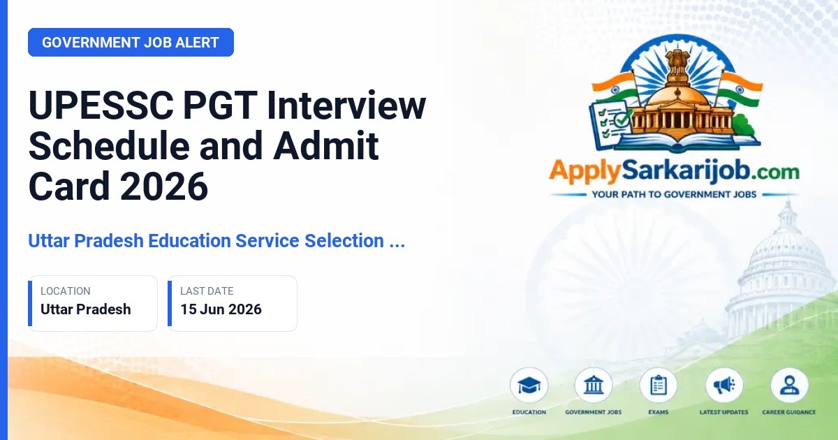 Staff Selection Commission (SSC) - Post Graduate Teacher (PGT) Official Notification Poster & Schedule