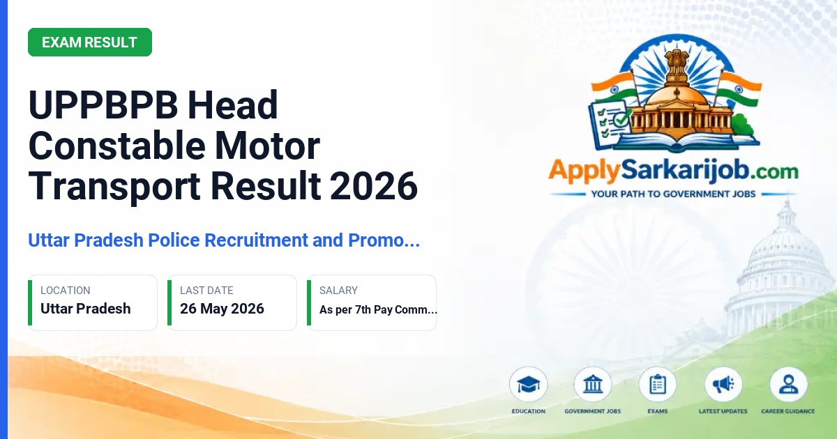 Uttar Pradesh Police Recruitment and Promotion Board (UPPRPB) - Head Constable Motor Transport Official Notification Poster & Schedule