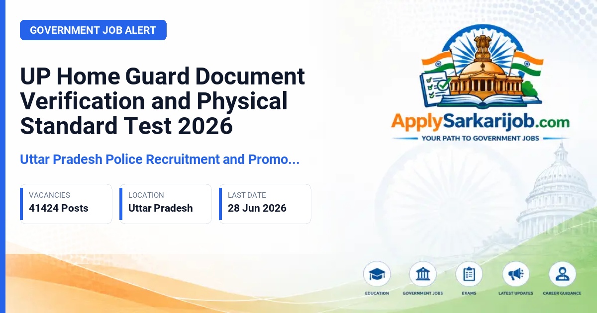 Uttar Pradesh Police Recruitment and Promotion Board (UPPRPB) - Home Guard Official Notification Poster & Schedule