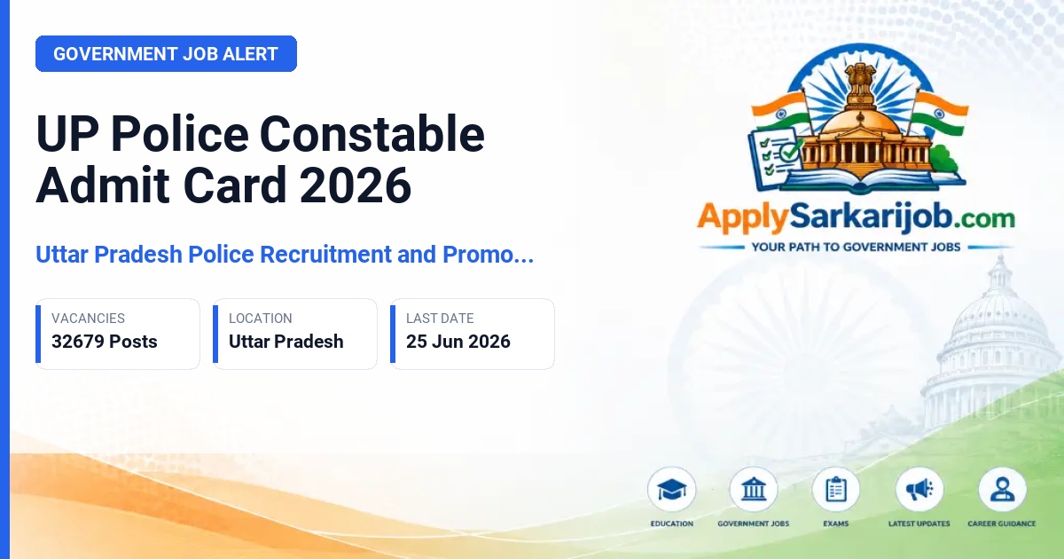 Uttar Pradesh Police Recruitment and Promotion Board (UPPRPB) - Constable Official Notification Poster & Schedule