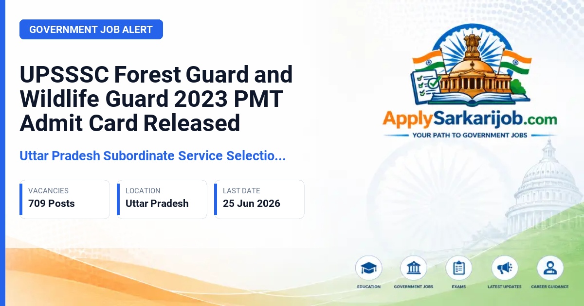 Uttar Pradesh Subordinate Services Selection Commission (UPSSSC) - Forest Guard and Wildlife Guard Official Notification Poster & Schedule