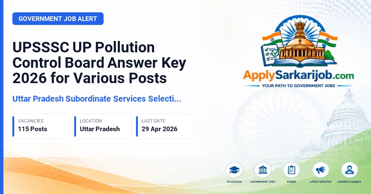 Uttar Pradesh Subordinate Services Selection Commission (UPSSSC) - Scientific Assistant, Accountant/Auditor, Legal Assistant, Laboratory Assistant, Monitoring Assistant, Junior Engineer Official Notification Poster & Schedule