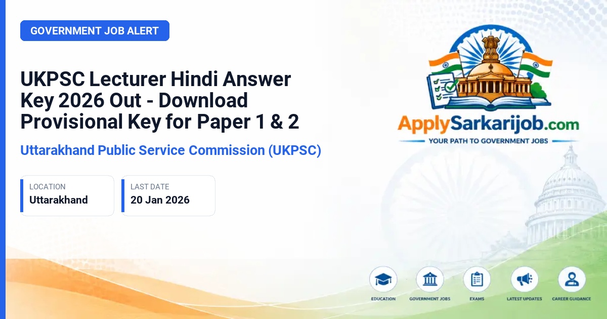 Uttarakhand Public Service Commission (UKPSC) - Lecturer (Group 'C') Official Notification Poster & Schedule