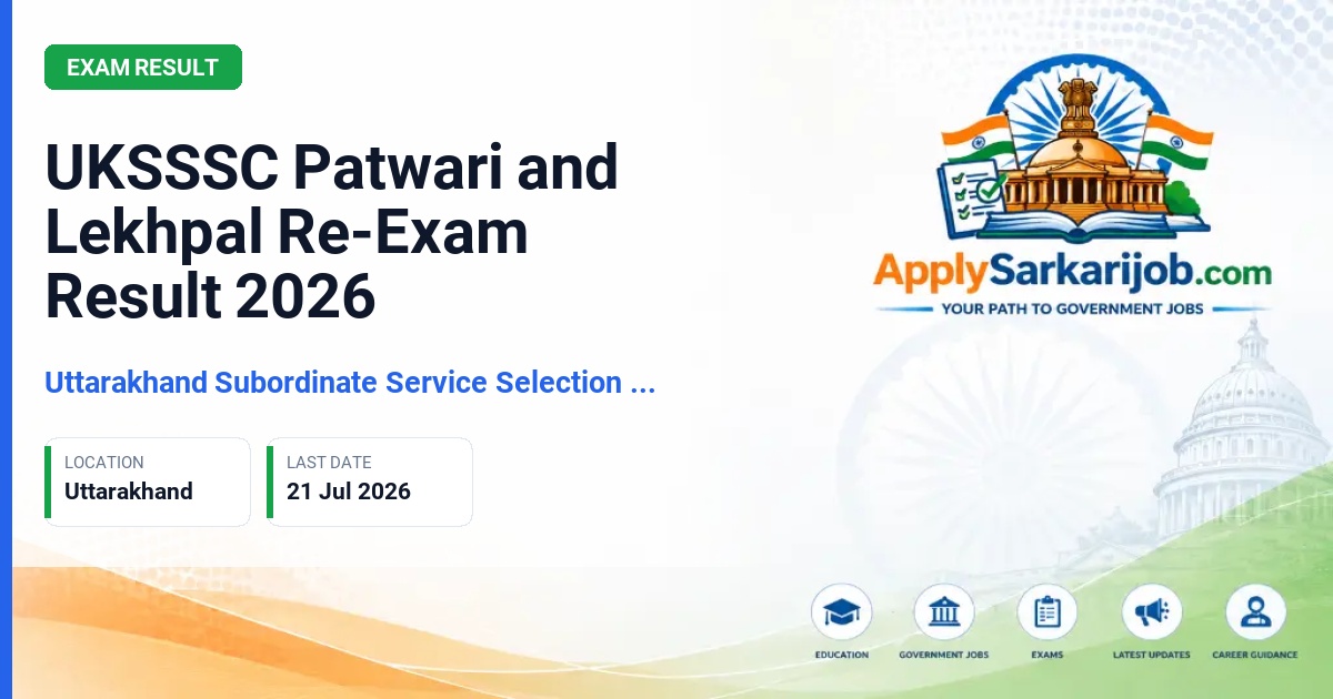 Uttarakhand Subordinate Service Selection Commission - Patwari, Lekhpal (Revenue Sub-Inspector) Official Notification Poster & Schedule