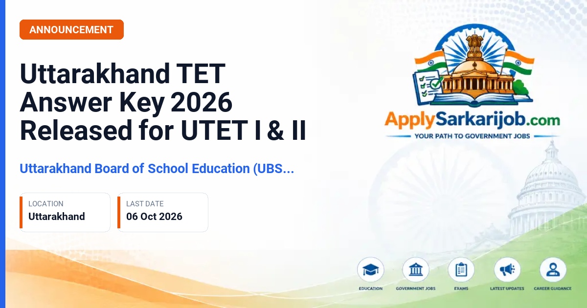 Uttarakhand Board of School Education (UBSE), Ramnagar (Nainital) - Teacher Eligibility Test Official Notification Poster & Schedule