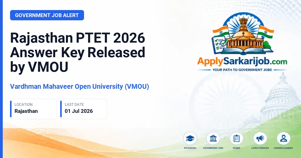 Vardhaman Mahaveer Open University (VMOU), Kota - Pre-Teacher Education Test (PTET) Official Notification Poster & Schedule