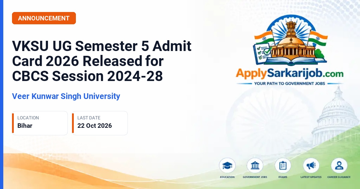 Veer Kunwar Singh University - UG Semester V Examination Official Notification Poster & Schedule