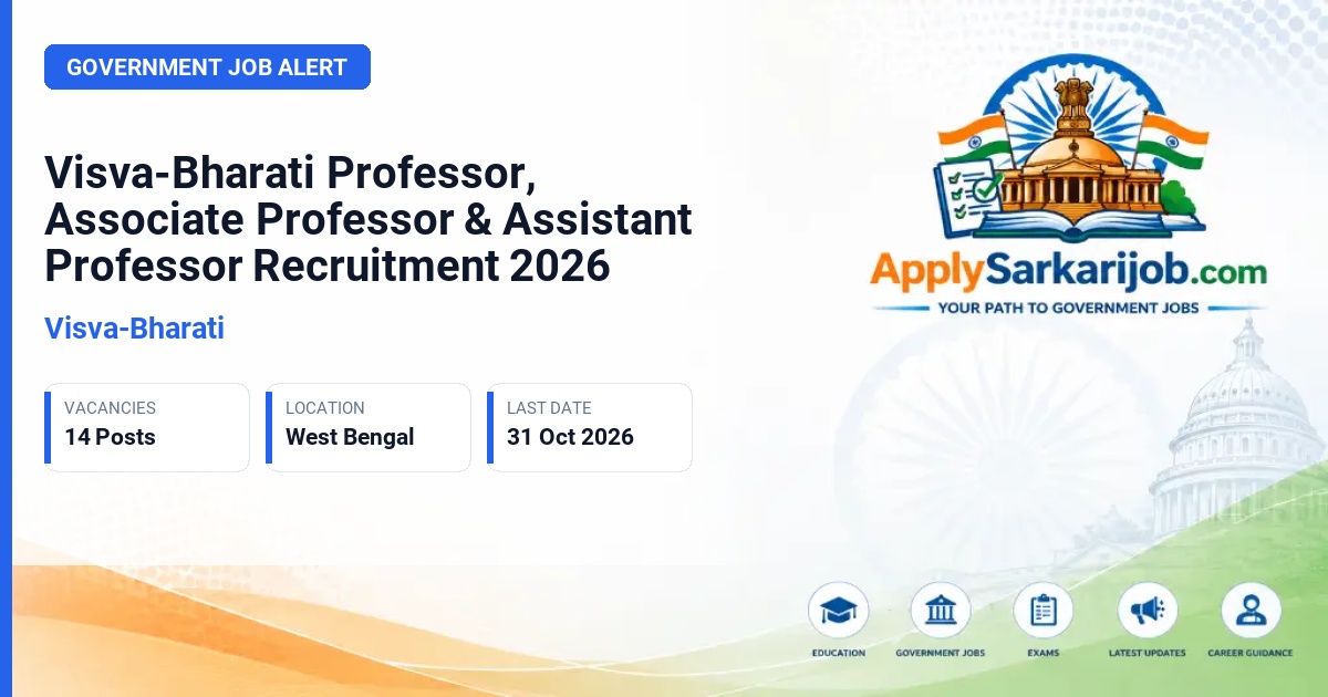 Visva-Bharati - Professor, Associate Professor, and Assistant Professor Official Notification Poster & Schedule