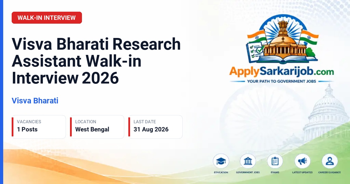 Visva-Bharati - Research Assistant Official Notification Poster & Schedule