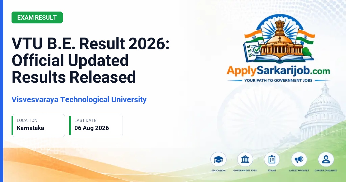 Visvesvaraya Technological University (VTU) - VTU B.E. Result 2026: Official Updated Results Released Official Notification Poster & Schedule
