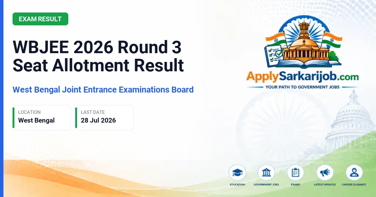 West Bengal Joint Entrance Examinations Board (WBJEEB) - Undergraduate Engineering/Technology/Pharmacy/Architecture Admission Official Notification Poster & Schedule