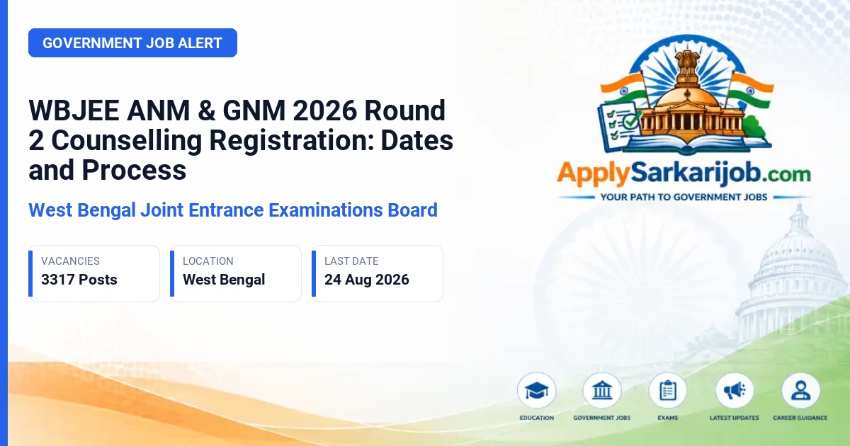 West Bengal Joint Entrance Examinations Board (WBJEEB) - ANM(R) and GNM Nursing Admission Official Notification Poster & Schedule