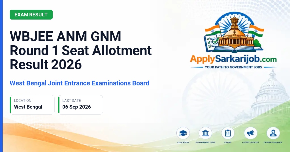 West Bengal Joint Entrance Examinations Board (WBJEEB) - ANM & GNM Nursing Trainee Official Notification Poster & Schedule