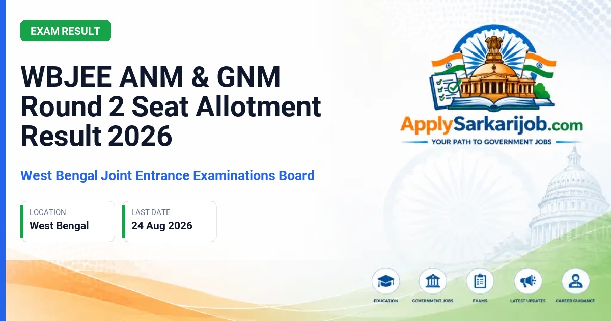 West Bengal Joint Entrance Examinations Board (WBJEEB) - ANM(R) & GNM Nursing Courses Official Notification Poster & Schedule