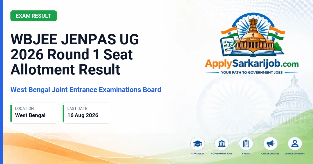 West Bengal Joint Entrance Examinations Board (WBJEEB) - JENPAS UG Admission 2026 Official Notification Poster & Schedule