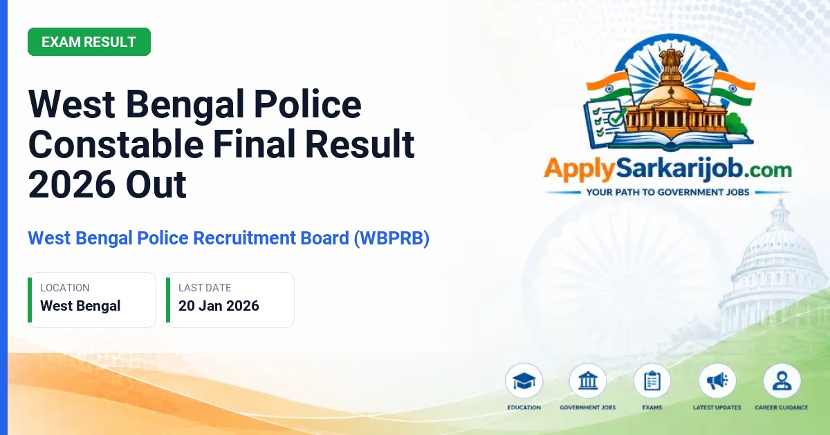 West Bengal Police Recruitment Board (WBPRB) - Constable (Male & Female) Official Notification Poster & Schedule