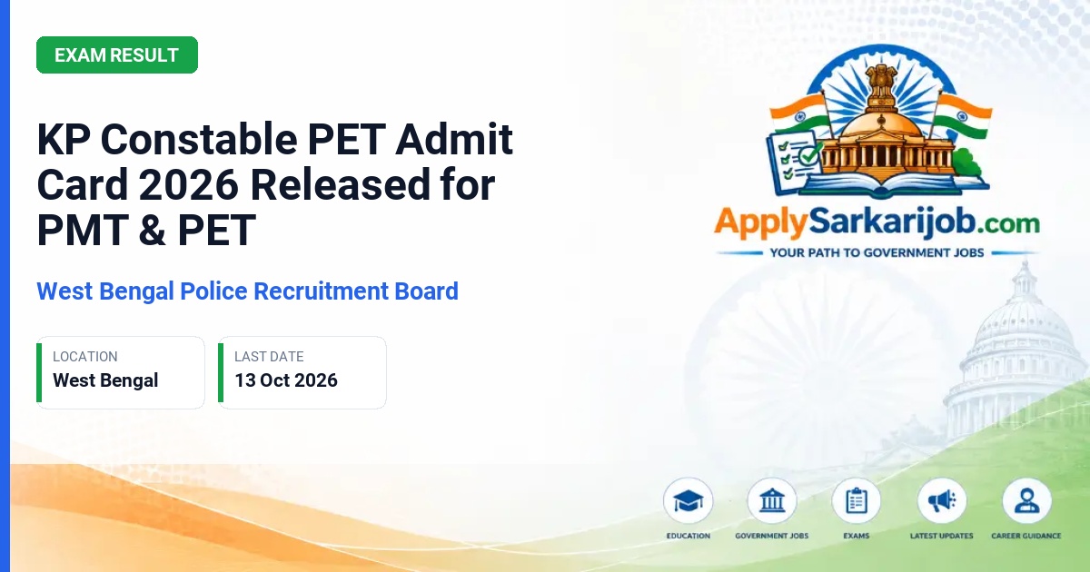 West Bengal Police Recruitment Board - Constable and Lady Constable Official Notification Poster & Schedule