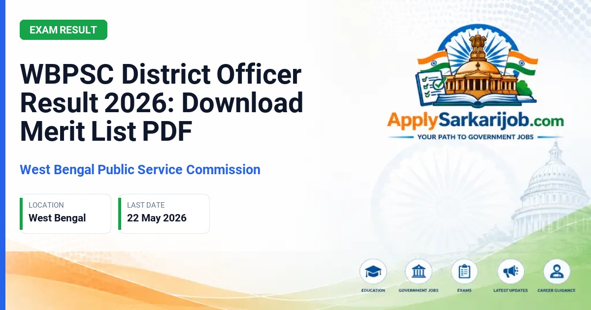 West Bengal Public Service Commission - District Officer Official Notification Poster & Schedule