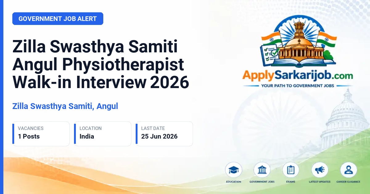 Odisha Adarsha Vidyalaya Gopinathpur - Physiotherapist Official Notification Poster & Schedule